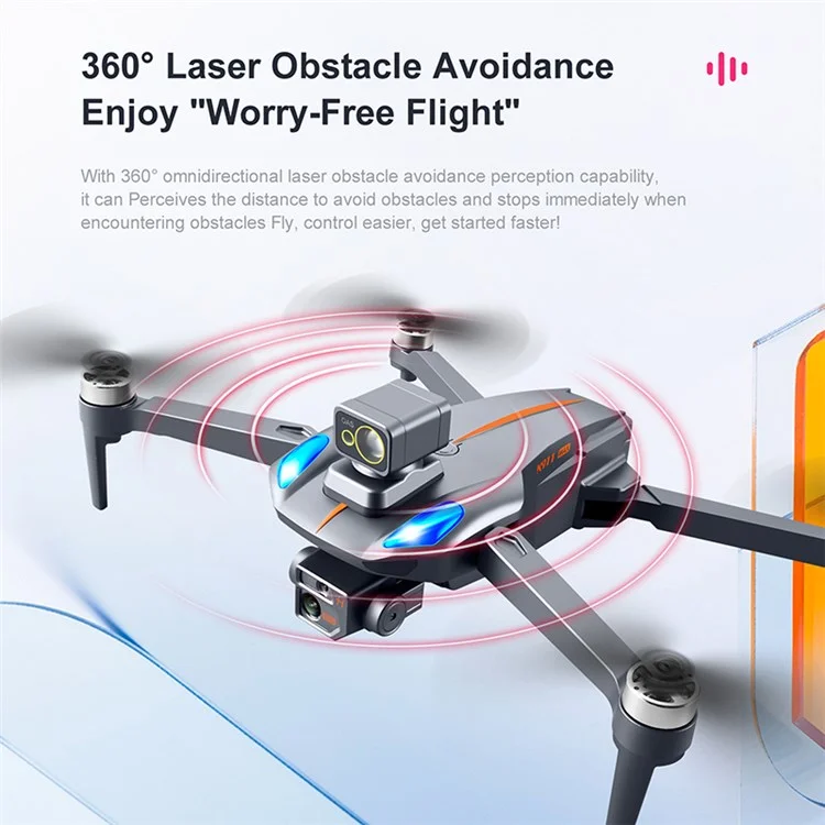 K911 Max Brushless Quadcopter Folding RC Aircraft 360-Degree Laser Obstacle Avoidance Drone Portable Aerial Photo Airplane with 8K ESC Camera / GPS