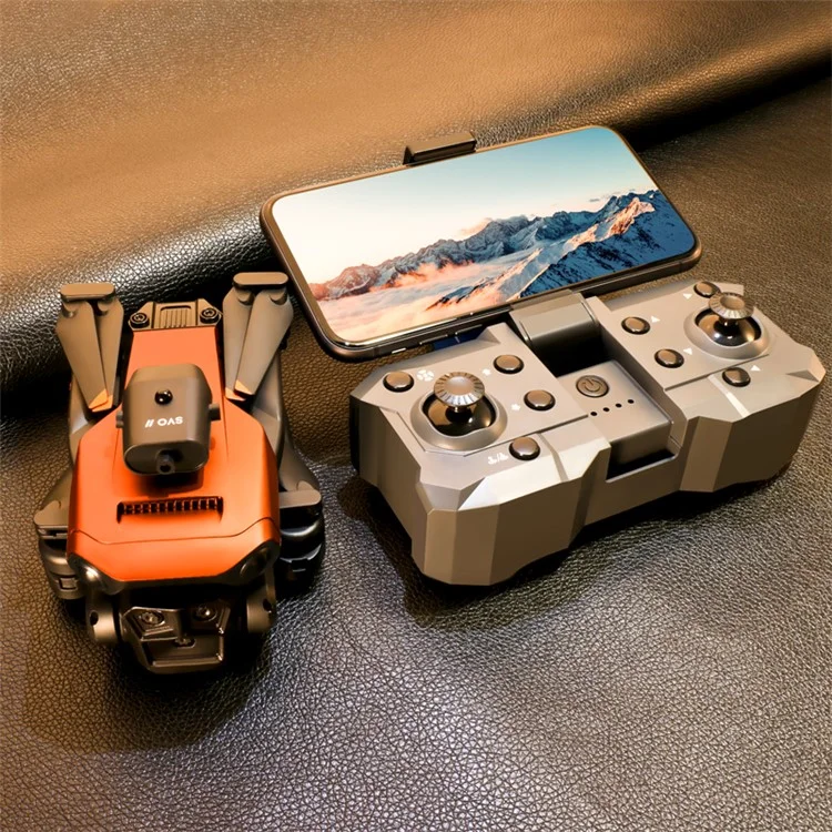 K6 MAX 3-caméra Évitement D'obstacles Drone HD Photographie Aérienne Pliante Quadcoptère RC Avion Avec Une Seule Batterie - Orange