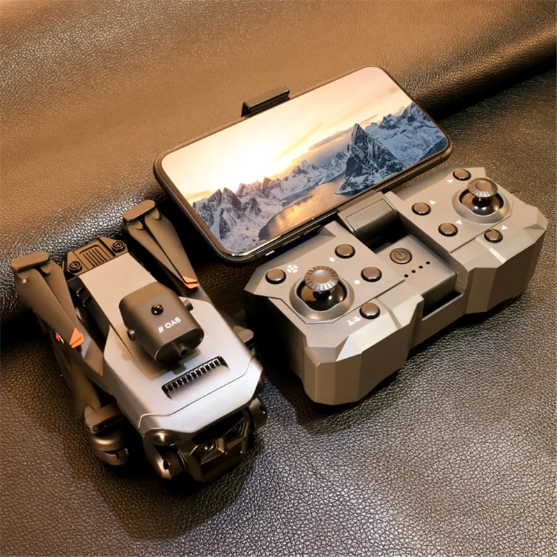 XKJ K6 MAX 3-Camera Obstacle Avoidance Drone HD Aerial Photography Folding Quadcopter RC Aircraft with Single Battery - Grey