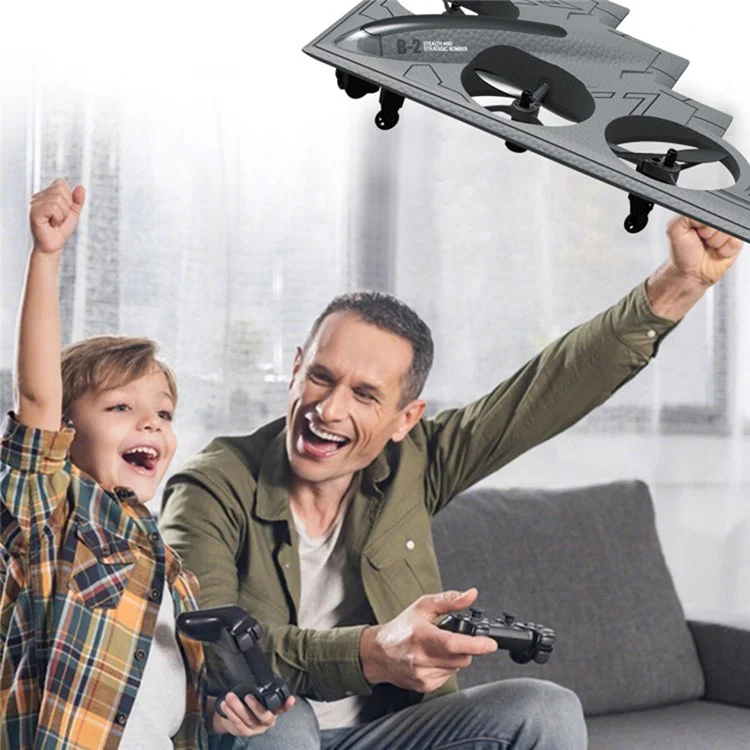 777-275 Children's Remote Control Aircraft B-2 Spirit Stealth Bomber Model 4CH Drone Fixed-wing Quadcopter Aircraft Toy