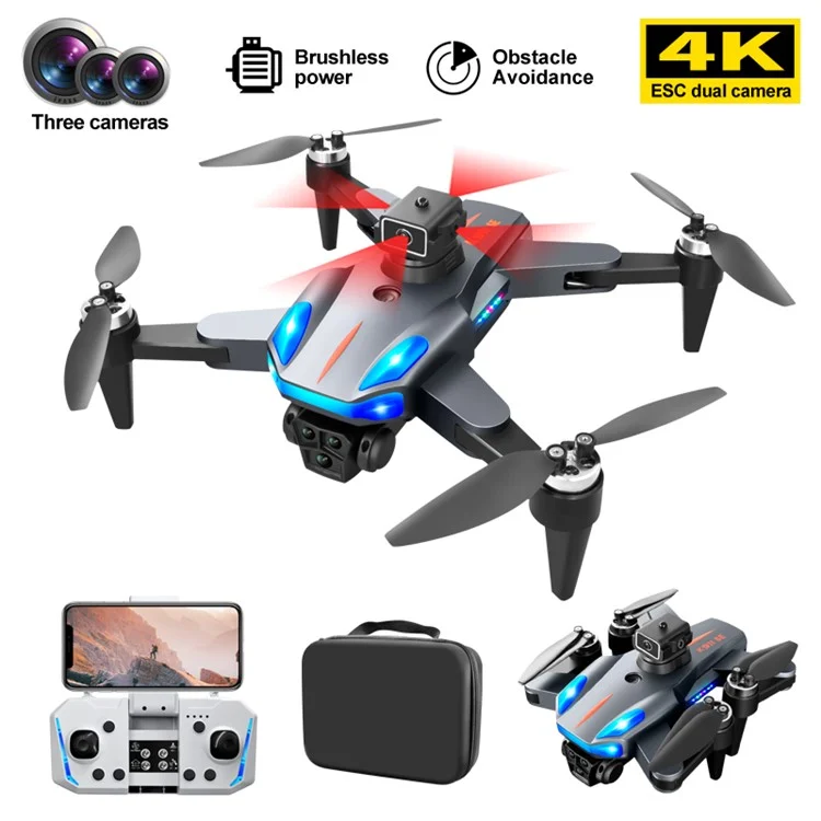 XKJ K911 SE Brushless Motor Drone 3-Camera Obstacle Avoidance Foldable GPS Quadcopter with 1 Battery - EU Plug