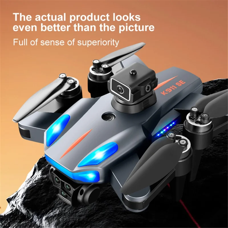 XKJ K911 SE Brushless Motor Drone 3-Camera Obstacle Avoidance Foldable GPS Quadcopter with 1 Battery - US Plug