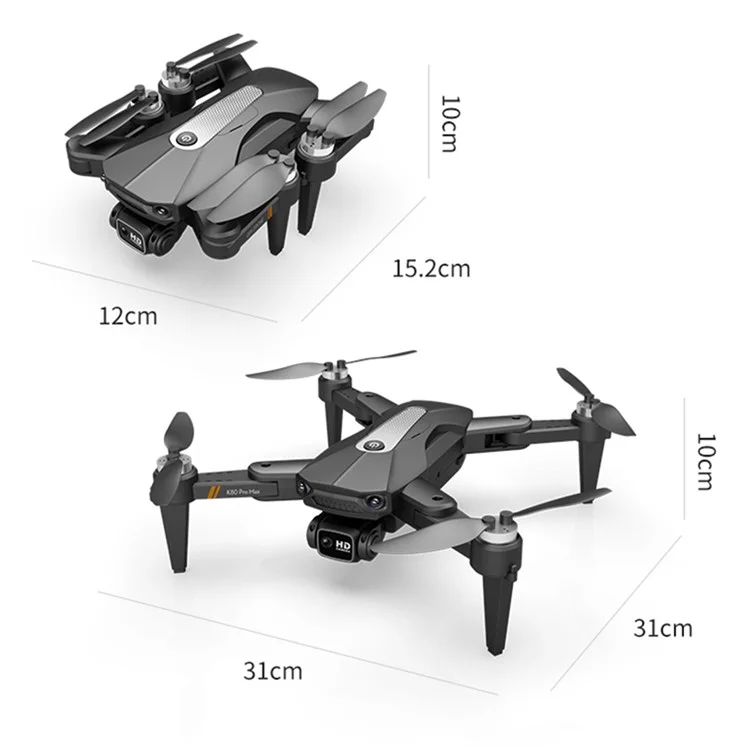 Motor Sin Escobillas K80-gps RC Drone Photography Airfolting Plegador Portátil Plegado - Negro