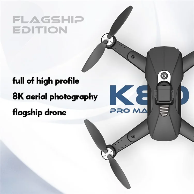 XKJ K80 PRO MAX Foldable Drone Laser Obstacle Avoidance 8K HD Dual Camera GPS Optical Flow Dual Mode Quadcopter, Single Battery - Black