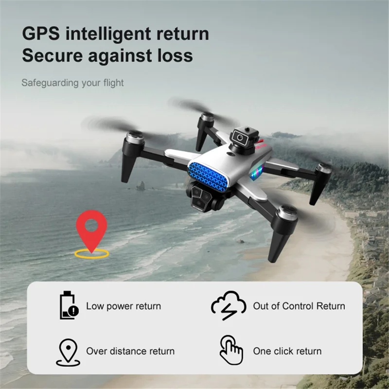 XKJ K90 Max Drone Brushless GPS 8K Três câmeras 5G WiFi FPV Evitar obstáculos RC Quadricóptero, 1 bateria - Cinza 