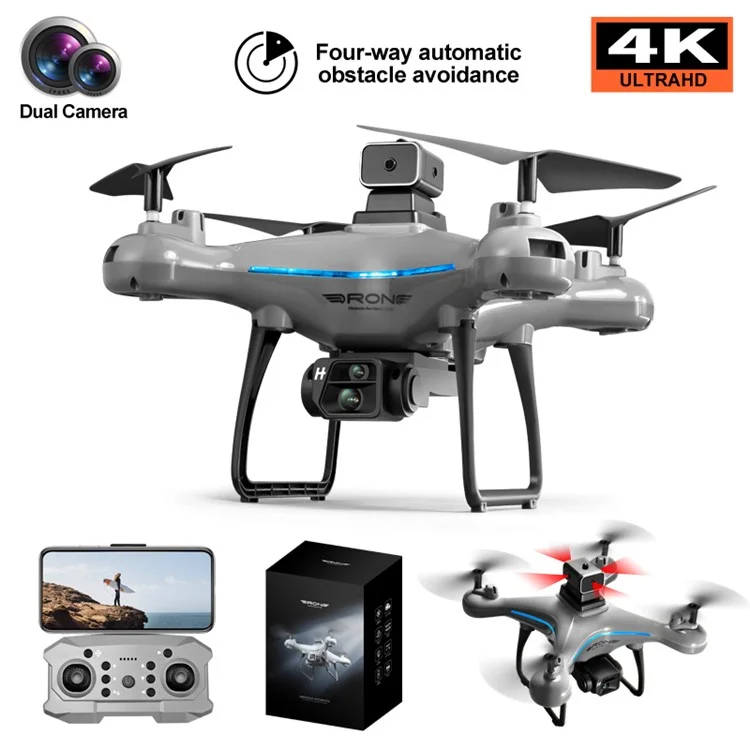 XKJ KY102 Optical Flow 4K Dual Cameras RC Drone Obstacle Avoidance 360 Degree Stunt RC Quadcopter, 1pc Battery