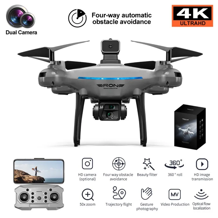 XKJ KY102 Optical Flow 4K Dual Cameras RC Drone Obstacle Avoidance 360 Degree Stunt RC Quadcopter, 1pc Battery