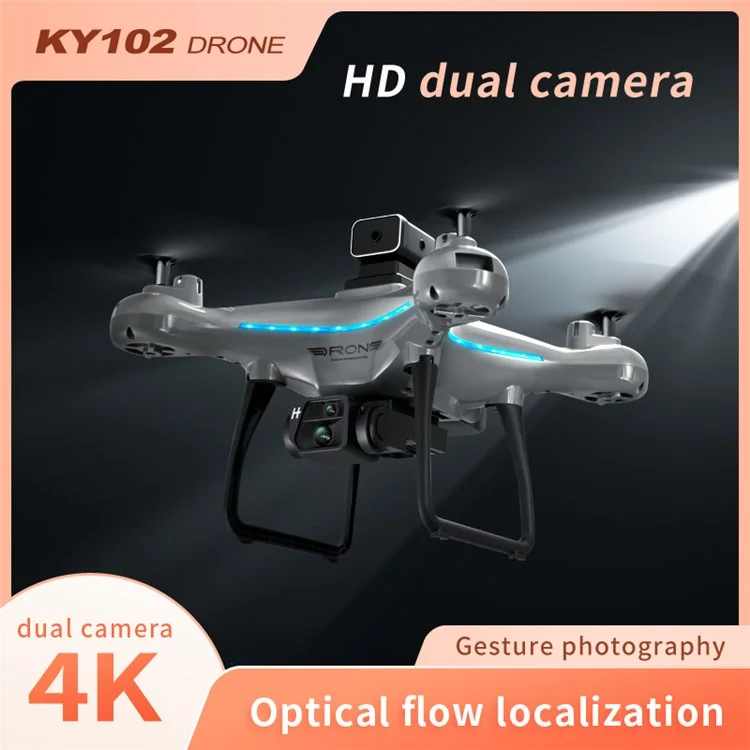 XKJ KY102 Optical Flow 4K Dual Cameras RC Drone Obstacle Avoidance 360 Degree Stunt RC Quadcopter, 1pc Battery