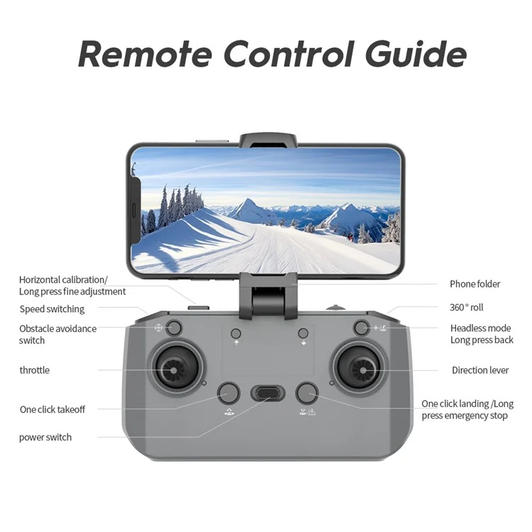 Aéronef photo aérienne HD XKJ E88S avec évitement d'obstacle, positionnement par flux optique et RC Drone avec 1 batterie - Noir