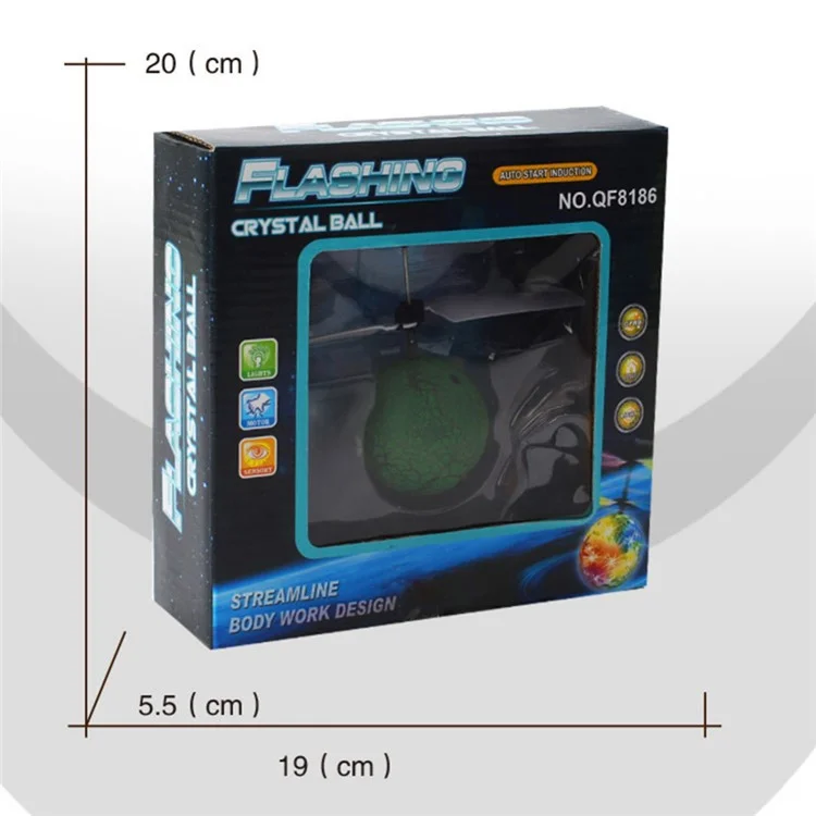 Mini LED Flashing Flying Ball Infrared Induction Aircraft Helicopter Children Toy with Remote Control - Football / White Wing