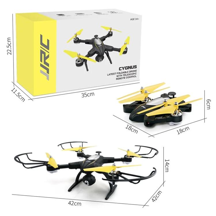 JJRC H39WH Wifi FPV 720P Camera Foldable Drone 2.4G 4CH 6-Aixs Gyro RC Quadcopter - Black