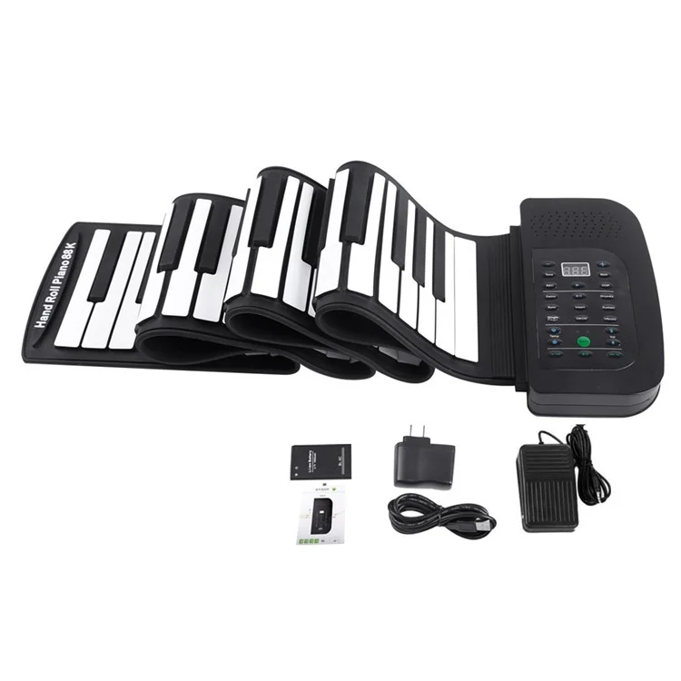 PA88 88 Keys USB MIDI Flexible Roll-up Electronic Piano Keyboard - UK Plug