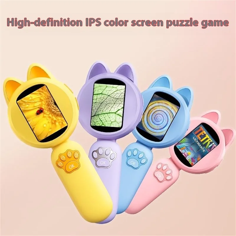 HM020B Kids Microscope 2.0 HD IPS Screen 100W Pixel 4X Zoom Handheld Digital Microscope - Purple