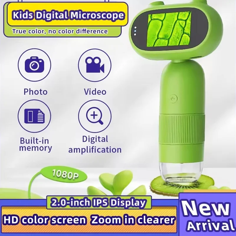CM4 2.0 Inch IPS Display Children Digital Microscope Kids Educational Gift