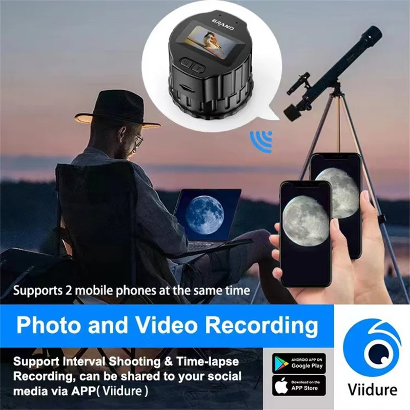 V13 WiFi Electronic Eyepiece 1.5 Inch HD Screen For Birdwatching Astronomy Telescope Universal Eyepiece - Black