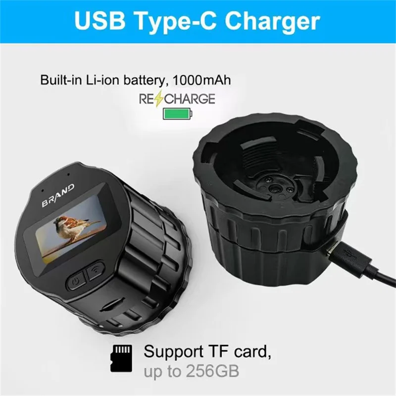 V13 WiFi Electronic Eyepiece 1.5 Inch HD Screen For Birdwatching Astronomy Telescope Universal Eyepiece - Black