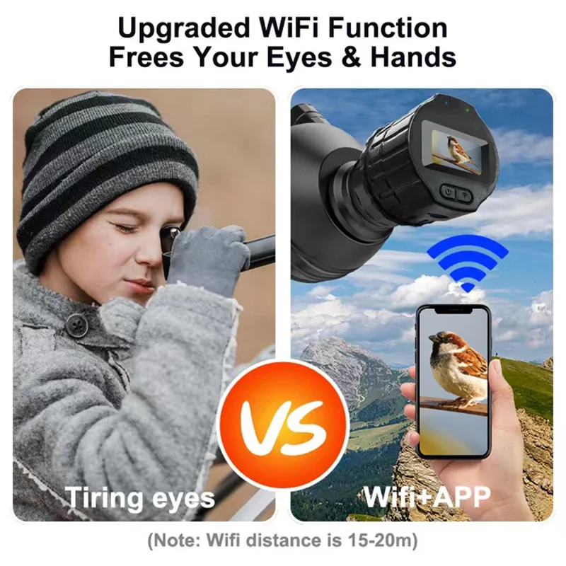 V13 WiFi Electronic Eyepiece 1.5 Inch HD Screen For Birdwatching Astronomy Telescope Universal Eyepiece - Black