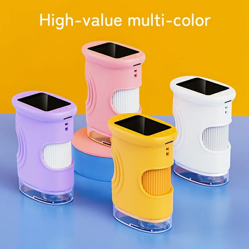 382 Portable Digital Microscope 2 Inch IPS Screen 1000X Handheld Electronic Microscope for Children - White