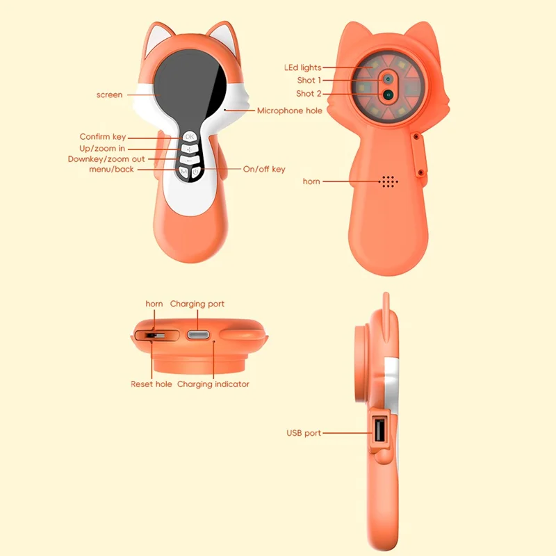 F10 Handheld Microscope for Kids Outdoor Waterproof Photo Video Recording Mini Camera - Green