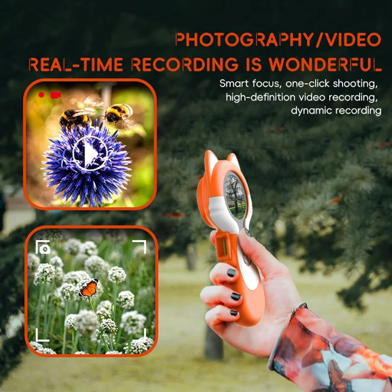F10 Handheld Microscope for Kids Outdoor Waterproof Photo Video Recording Mini Camera - Green