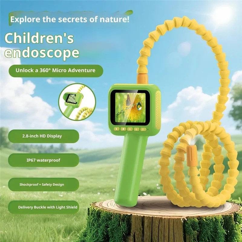 ES08 Telecamera da esplorazione portatile per bambini da 2,8 pollici IP67 HD con luci LED flessibili da 105 cm impermeabili
