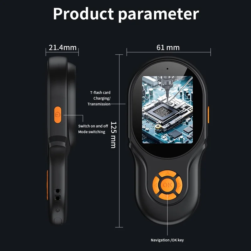 Display IPS da 2,4 pollici Microscopio digitale portatile con doppia fotocamera da 2MP, messa a fuoco automatica, ingrandimento fino a 500X e giochi integrati