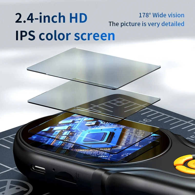 Display IPS da 2,4 pollici Microscopio digitale portatile con doppia fotocamera da 2MP, messa a fuoco automatica, ingrandimento fino a 500X e giochi integrati