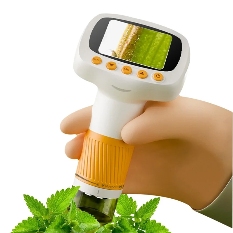 CM5 Электронный микроскоп с 2-дюймовым экраном, цифровой микроскоп HD 1000X с регулируемой высотой, функцией будильника и съемки — небесно-голубой