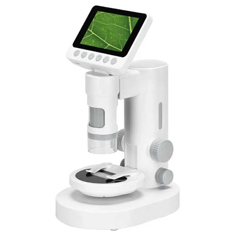 Microscope for Kids, 1000X 2 in 1 Desktop & Handheld Digital Microscope 3.5-inch HD Portable Photo Video with 6 Slides Kids Gift