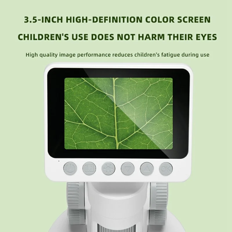 Microscope for Kids, 1000X 2 in 1 Desktop & Handheld Digital Microscope 3.5-inch HD Portable Photo Video with 6 Slides Kids Gift