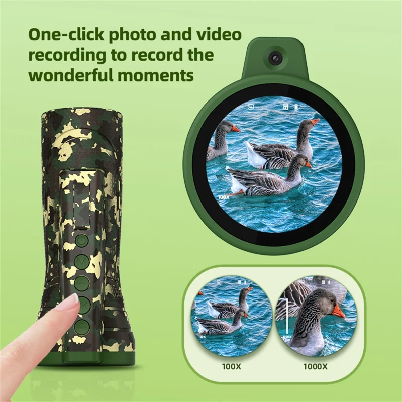 F3 HD Color Screen Handheld Microscope Electronic Digital Telescope Kids Gift with Dual Cameras and Photo  /  Video Recording - Camouflage