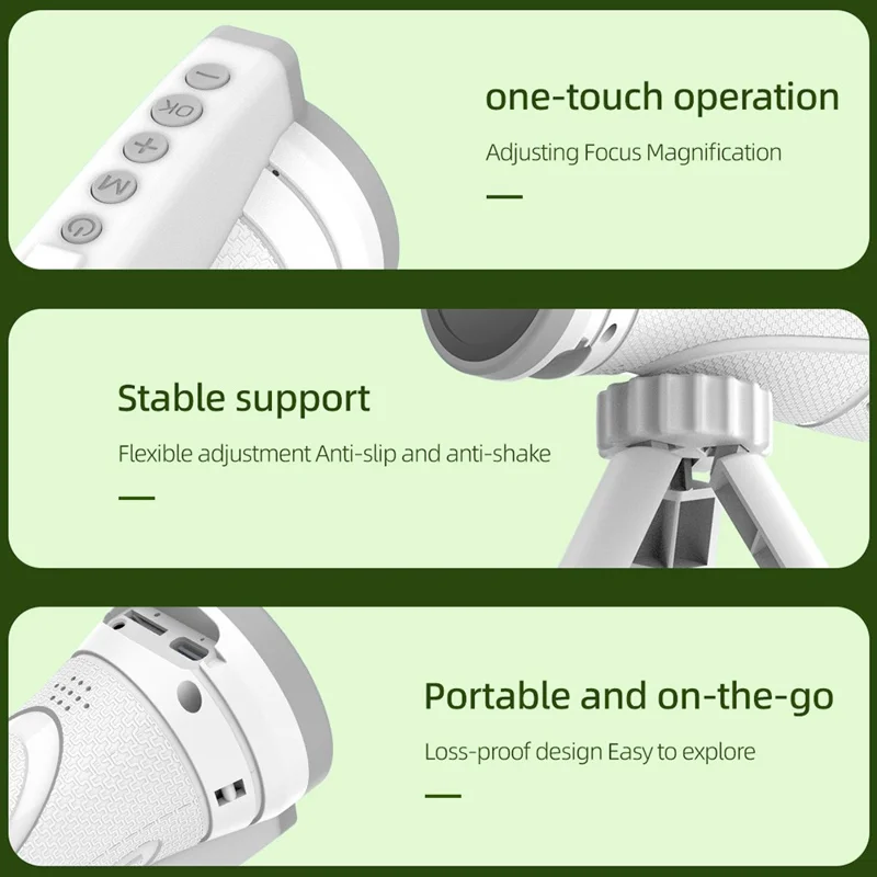 F3 HD Color Screen Handheld Microscope Electronic Digital Telescope Kids Gift with Dual Cameras and Photo  /  Video Recording - Camouflage