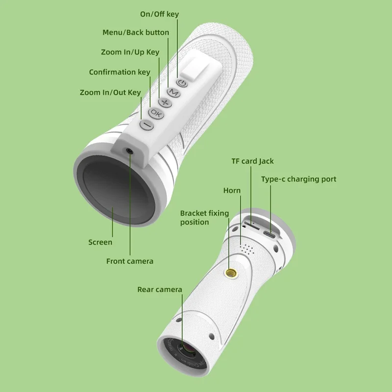 F3 HD Color Screen Handheld Microscope Electronic Digital Telescope Kids Gift with Dual Cameras and Photo  /  Video Recording - Camouflage
