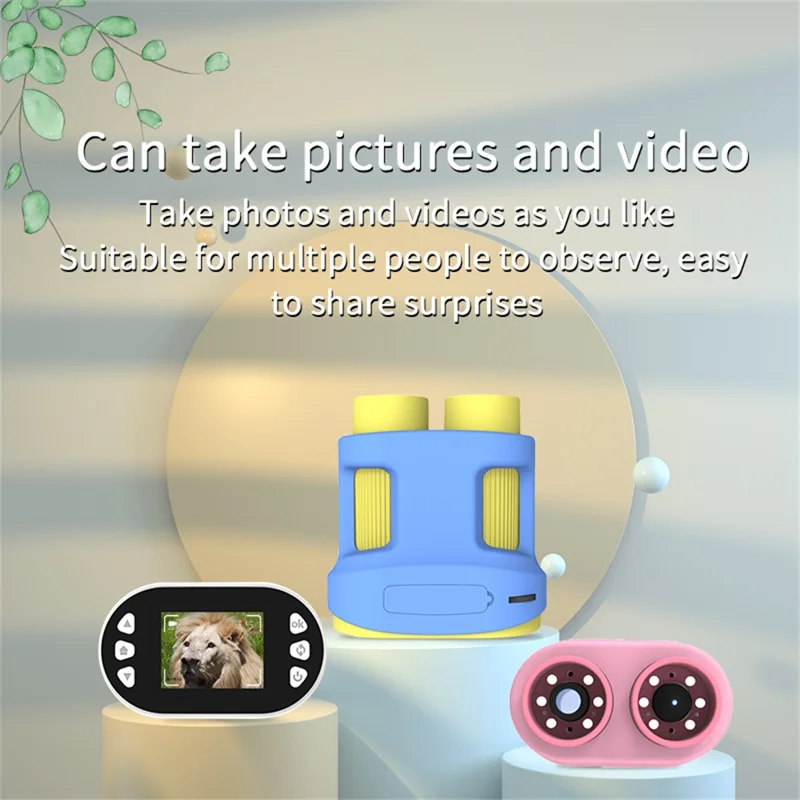 F1 Handheld Electronic Digital Microscope Adjustable Focus Microscope Magnifier Kids Gift with UPS Large Screen and LED Light - Blue