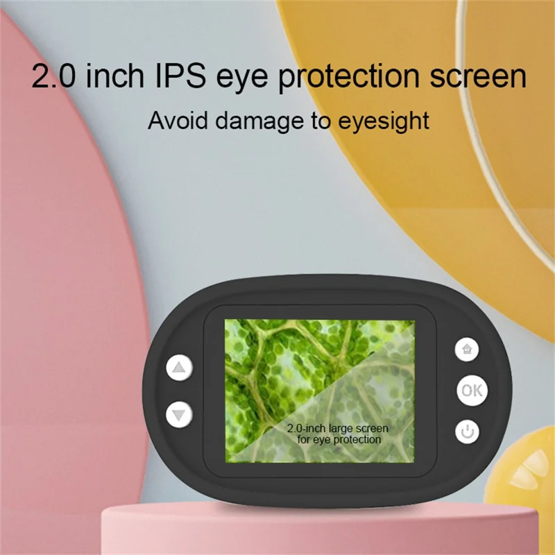 F2 Digital Microscope Handheld Electronic 2.0 Inch IPS Screen Magnifier for Kids - Blue