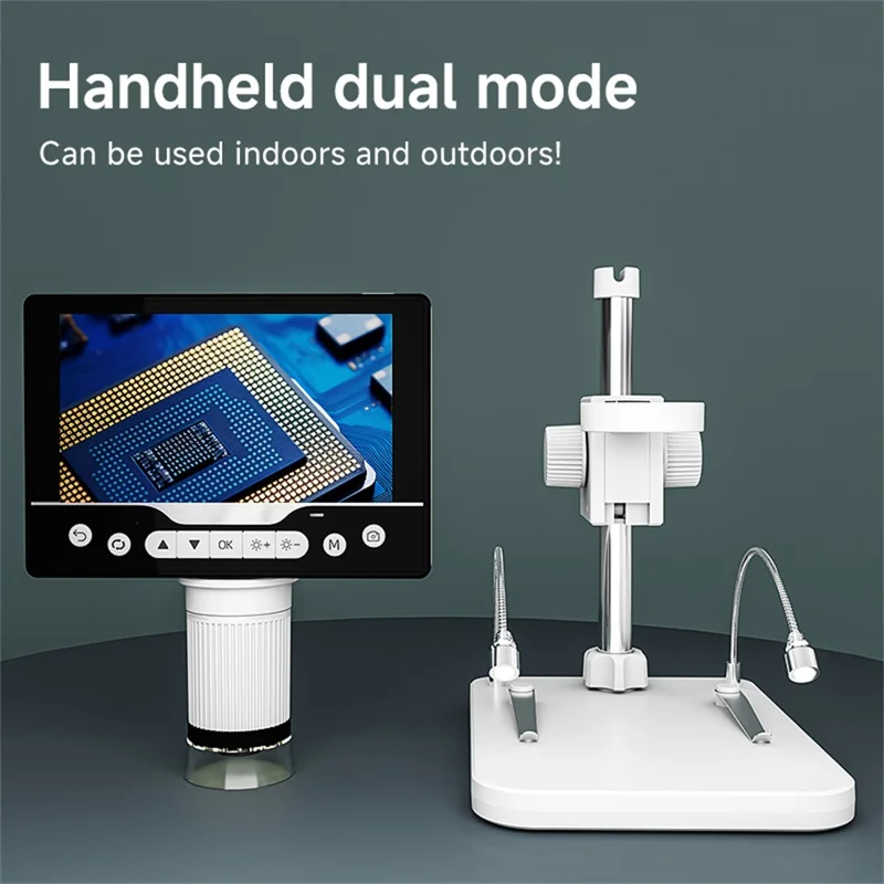 V17 5 Inch Screen 1000X Digital Microscope Handheld Integrated Magnifier for Repair / Inspection - White