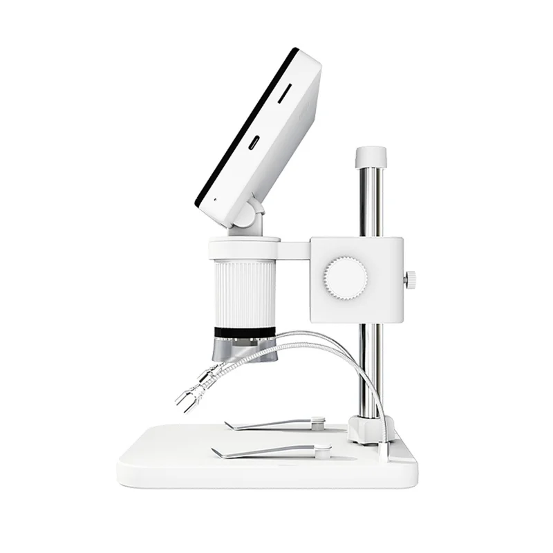 V17 5 Inch Screen 1000X Digital Microscope Handheld Integrated Magnifier for Repair / Inspection - White