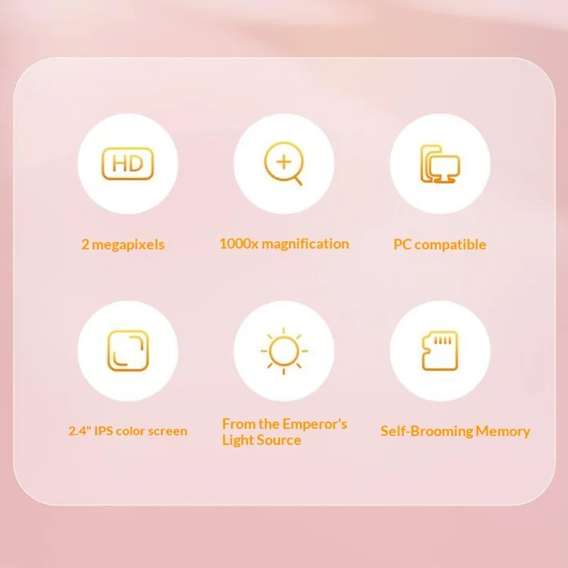 Kids Digital Microscope Camera Outdoor Science Educational Toy Electronic Magnifier Without Memory Card - Pink