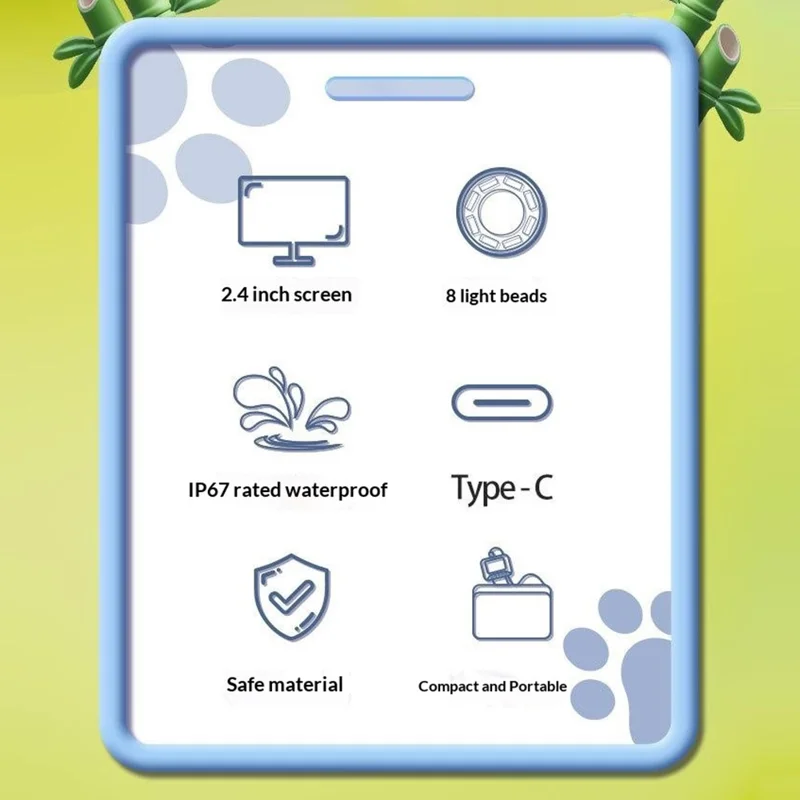 ES09 Kids Endoscope 2.4 Inch HD 200W Handheld Exploration Fun Children Microscope No Memory Card - Blue