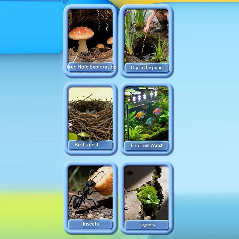 ES09 Kids Endoscope 2.4 Inch HD 200W Handheld Exploration Fun Children Microscope No Memory Card - Blue