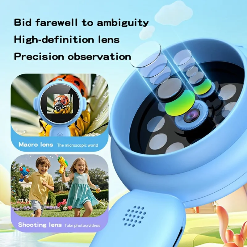 Y11 500X Magnification Camera 2.0 Inch HD Screen Digital Microscope Educational Science Toy for Children (without TF Card) - Purple