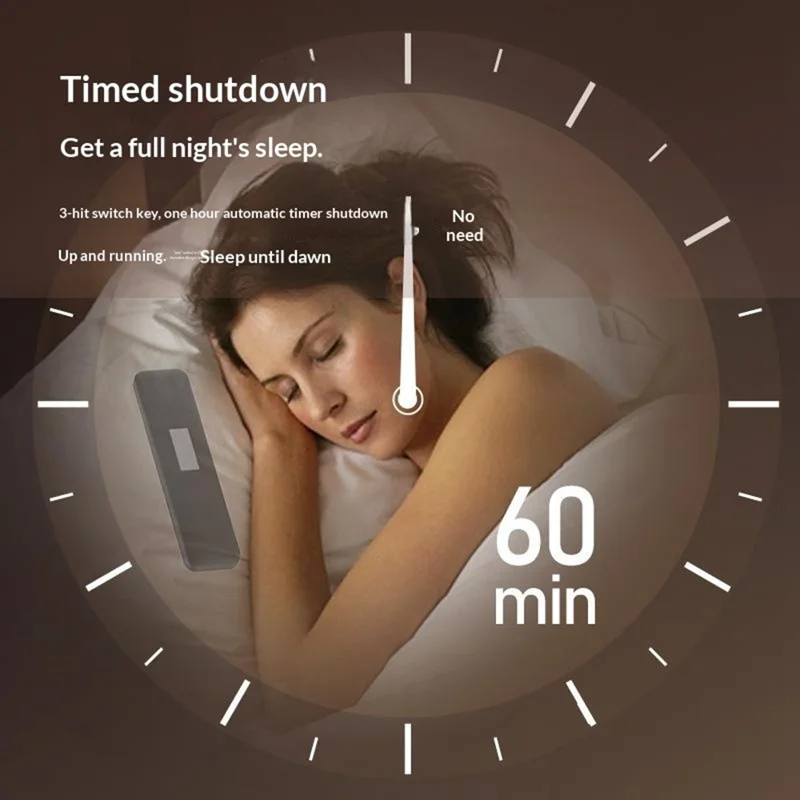 BLD007 Under Pillow Bone Conduction Bluetooth-Compatible Speaker LED Display White Noise Sleep Aid - Black