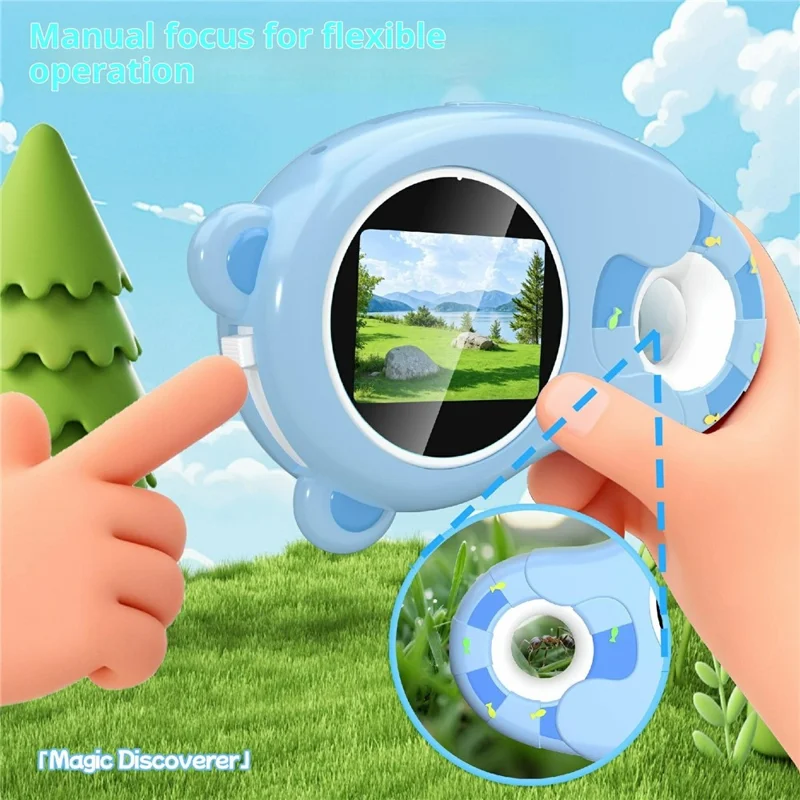 Microscope numérique pour enfants HM020H, écran 2,0 pouces, 6 lumières LED, loupe portable, jouet éducatif pour l'apprentissage STEM