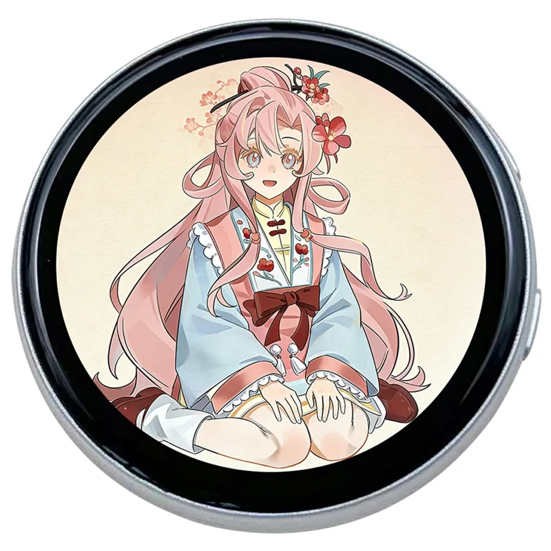 N88 Insignia electrónica con pantalla táctil de 1.85 pulgadas, insignia magnética para anime con Bluetooth, color plata