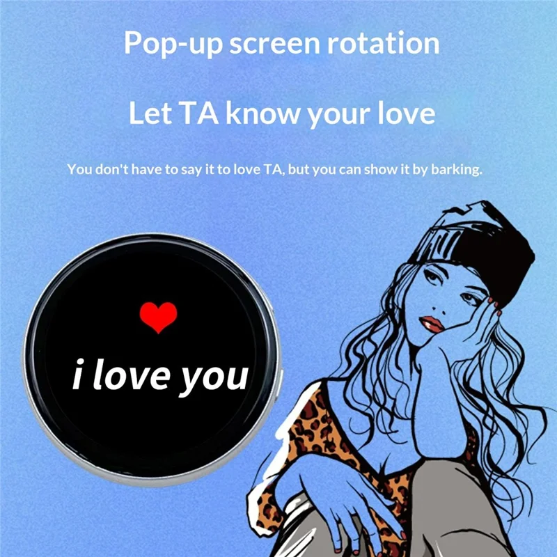 N88 Insignia electrónica con pantalla táctil de 1.85 pulgadas, insignia magnética para anime con Bluetooth, color plata