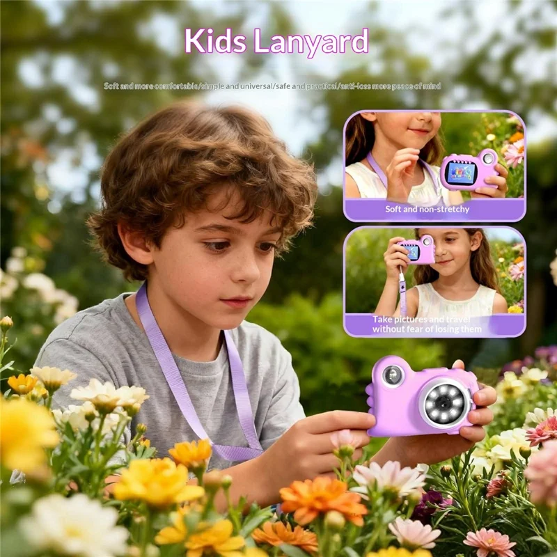 HM020i Kids Digital Microscope No Memory Card Handheld 2.0 Inch Screen Science Experiment Educational Toy Magnifying Glass - Purple