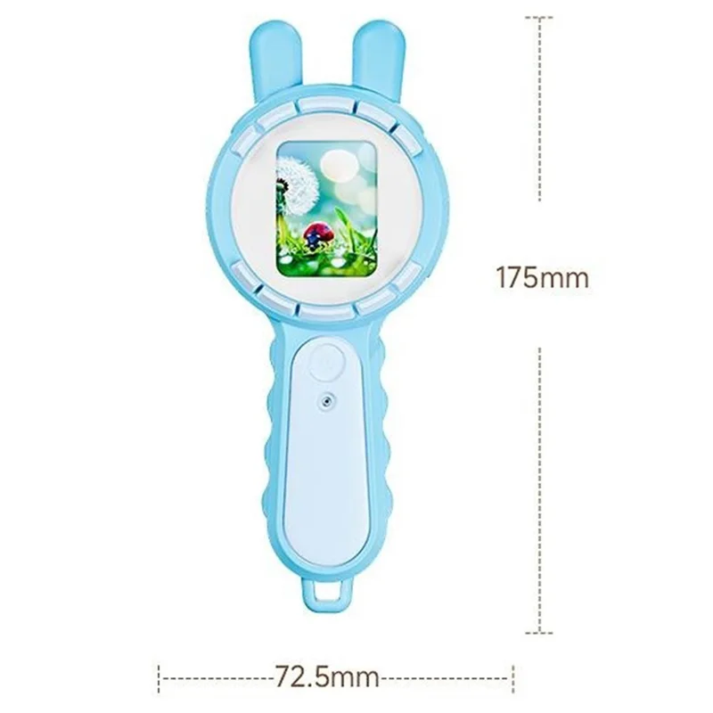 V37 Kids Digital Magnifying Glass 2" IPS HD Screen 200X Zoom 16 LED Lights Magnifiers for Science Educational Toy - Blue