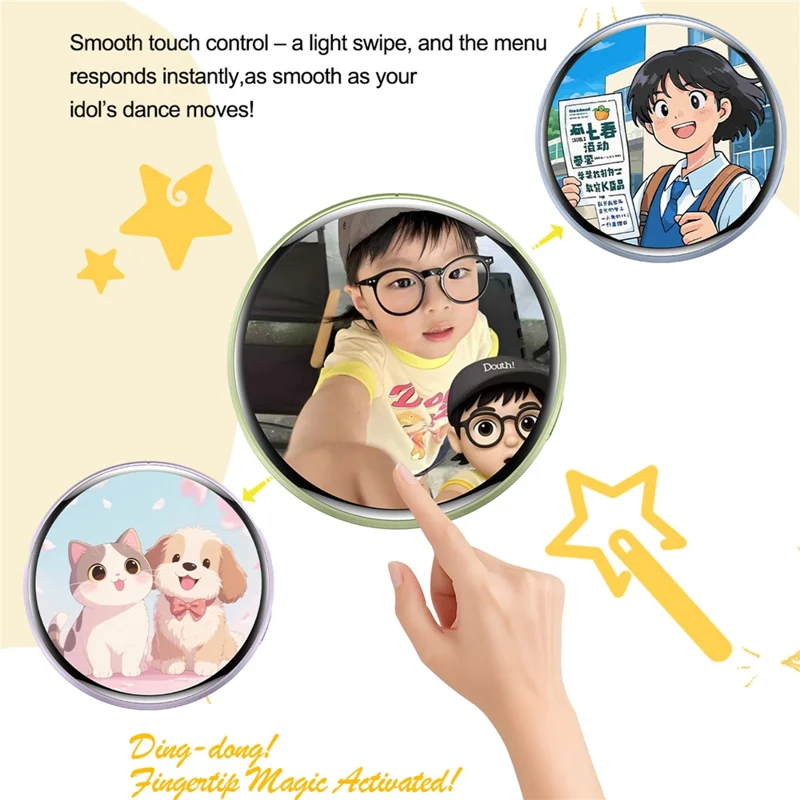 E87 Smart Cyber Badge Pantalla Táctil HD de 1.7 pulgadas Pin Electrónico con Bluetooth-compatible para Fans de Cosplay - Verde