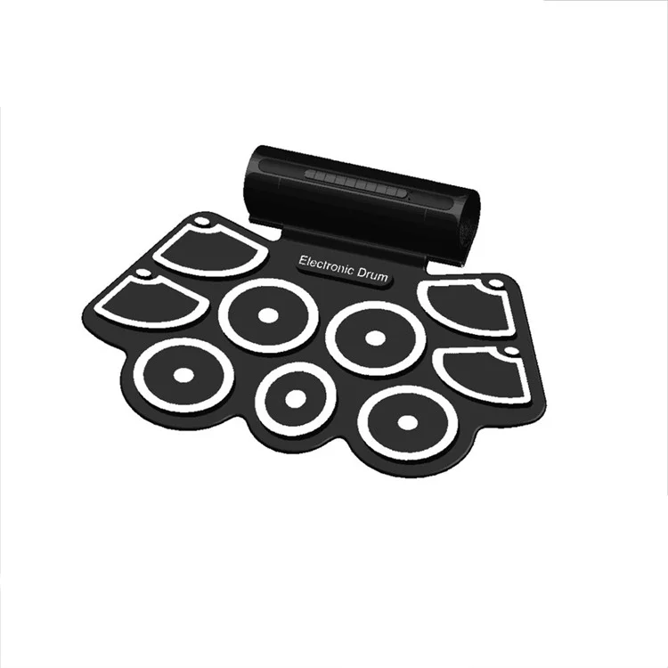 W760 Silicone Electronic Drum Kit Digital USB Roll-up with Drumstick Foot Pedal - US Plug