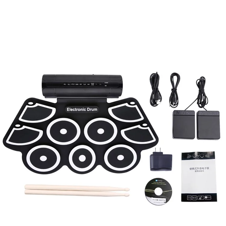 MD760 Roll Up USB Silicone Electronic Drum Pad Avec Haut-parleur - Bouchon ue
